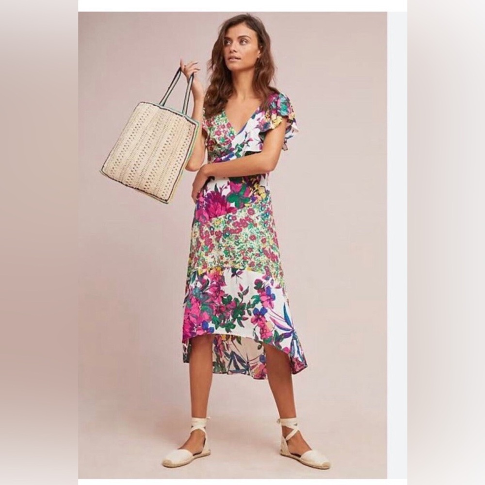 Tracy Reese Vibrant Floral High Low Dress